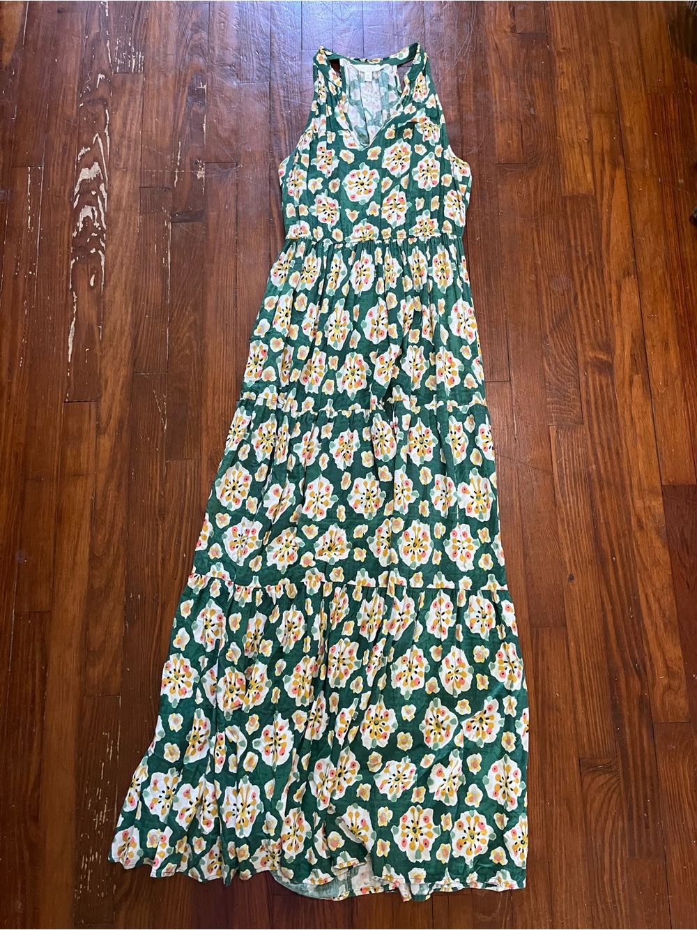 LC Lauren Conrad Fall Colors Tiered Maxi Dress